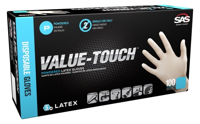 Value-touch Powdered Latex Disposable Gloves 5mil