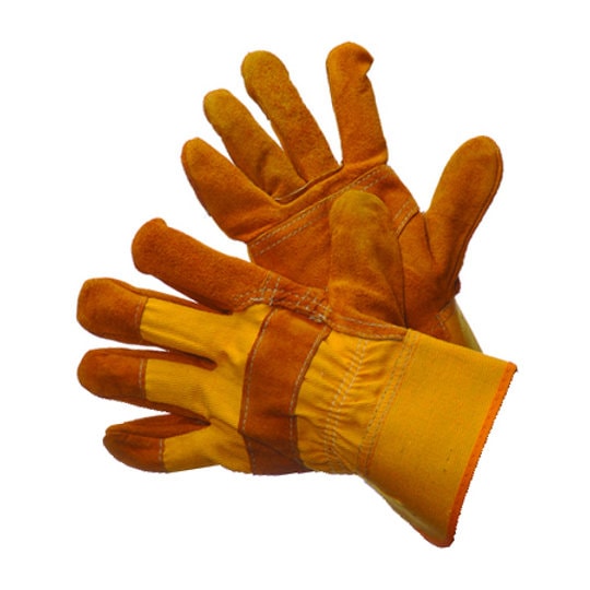 Yellow Leather Joint Gloves